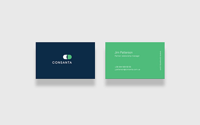 Consanta / Business cards branding business cards business cards design business cards stationery consulting dark blue design green identity logo stationery визуальная идентификация разработка логотипа