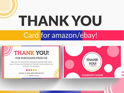 Amazon Thank You Card Design, Product Insert, Package Insert business business card design card design clean corporate design creative custom design ecommerce gradient graphic design logo minimal pink pink logo product branding product card product design red thank you card design