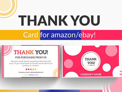 Amazon Thank You Card Design, Product Insert, Package Insert business business card design card design clean corporate design creative custom design ecommerce gradient graphic design logo minimal pink pink logo product branding product card product design red thank you card design