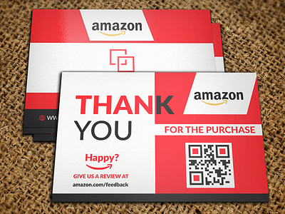 Amazon Thank You Card Design, Product Insert, Package Insert amazon fba seller business business card design card design clean corporate design creative custom design ecommerce flatdesign graphic design logo minimal product branding product card product design product insert red thank you card design