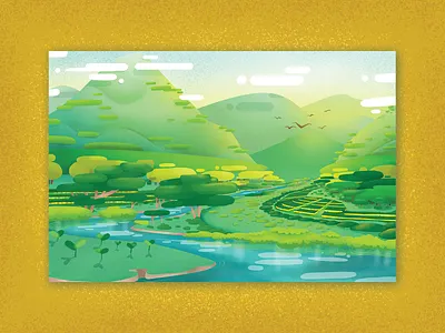 Verdant Greens concept art illustration illustration digital mountains nature river trees