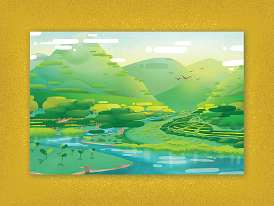 Verdant Greens concept art illustration illustration digital mountains nature river trees