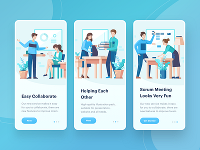 Mobile Application On-boarding Illustration aplication dashboard design header icon illustration landing marketing meeting mobile mobile app onboarding scrum startup ui website