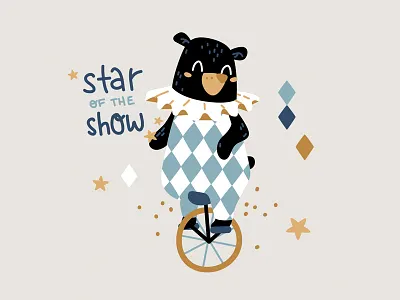 Circus bear adorable animal bear bears bicycle children circus funny kids stars