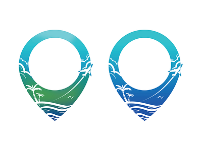 Location Pin Travel Logo brand branding branding design design illustration logo pin travel tropical