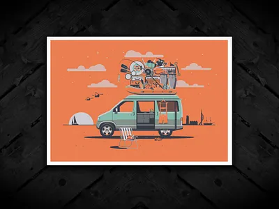 PJ art print design illustration illustrator screenprint vector