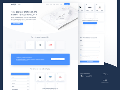 Social Index 2018 - Landing Page 3d blue brand category design form interface isometric landing page marketing mockup pdf ranking ranks report top ui ux web wordpress