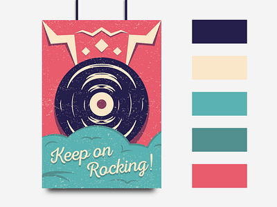 Vintage Vinyl Poster adobe design displate graphic design illustration music music art poster retro rock rock and roll texture vector vector poster vectorart vintage vinyl wall art