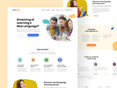 MptiLingo - Landing Page education website landing page design language website learn language noms edit teacher website uidesign website design