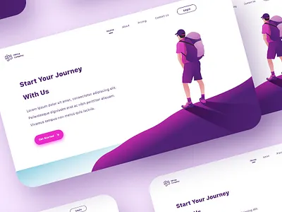 Hiking Landing Page Concept clean app clean design clean ui clean ui design dribbble best shot flat hiking html illustraion landing landing page design landingpage minimal purple travel ui uidesign uiux ux website