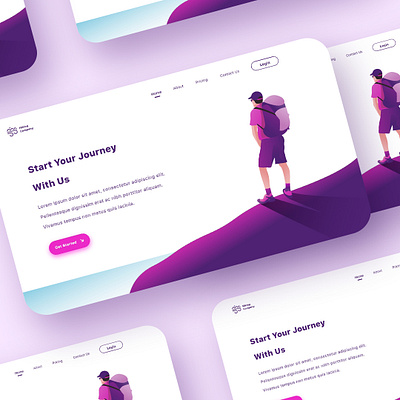 Hiking Landing Page Concept clean app clean design clean ui clean ui design dribbble best shot flat hiking html illustraion landing landing page design landingpage minimal purple travel ui uidesign uiux ux website