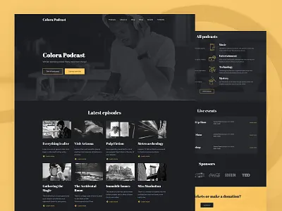 Podcast Website Template black composer design designer events app feed industry music orange podcast podcast logo podcasting podcasts portfolio poster design redesign rss web web design website