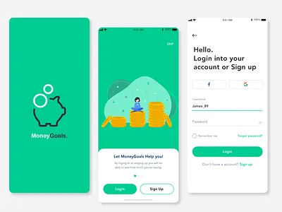 MoneyGoals - Part.1 app app concept mobile money save money ui ui design ux ui