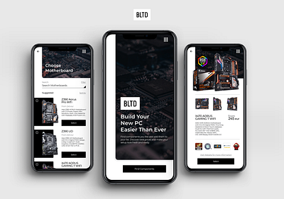 BLTD UI/UX Concept design for Choosing Computer Components app brand clean components computer design graphic design ios minimal mobile pc ui ux