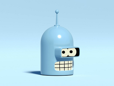 Bender Rodriguez eye tracking 3d animation bender c4d design futurama illustration isometric loop lowpoly octane shader toon