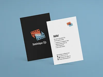 Dominique Sijs - Business Card animation animation film business card business card design businesscard design dubbing film freelancer freelancer logo icons identity identity design linguistics logo logo design movies speech bubble speech bubbles