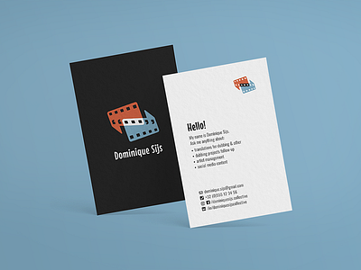 Dominique Sijs - Business Card animation animation film business card business card design businesscard design dubbing film freelancer freelancer logo icons identity identity design linguistics logo logo design movies speech bubble speech bubbles