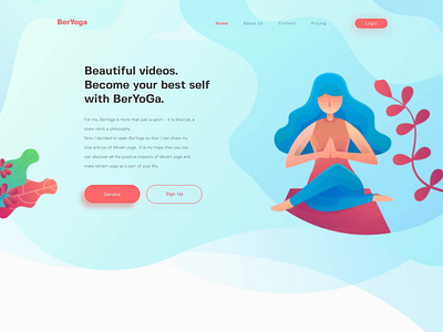 Animated landing page demo - Yoga animated flat illustration freebie gif landing page motion graphic web demonstration yoga yoga class