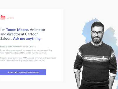 AMA splash brush strokes call to action gray marketing campaign purple