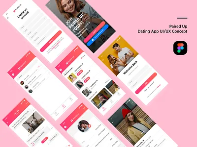 Dating-HookUp Mobile App app design chatting chatting app create account dating app dating mobile app dating sites design figmadesign free mockup ios app ios app development login screen mobile app design user experience design user interface design