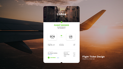 Flight Ticket Design 017 booking confirmation dailyui dailyui017 dailyuichallenge design flight flight booking ticked