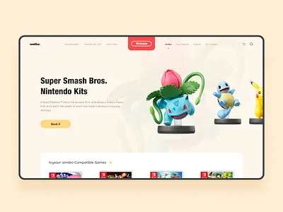 amiibo web design. For Pokemon illustration logo ui uiux