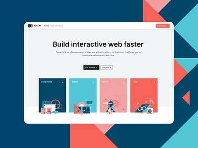 Torus Kit Homepage bootstrap css3 homepage html illustration interactive kit landing minimal page shapes svg torus web
