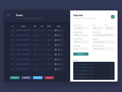 Phase Bots Dashboard app dark dashboard design electron flat logo typography ui ui design uidesign ux web