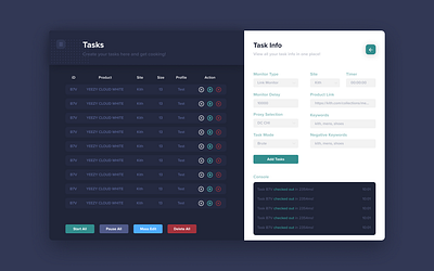 Phase Bots Dashboard app dark dashboard design electron flat logo typography ui ui design uidesign ux web