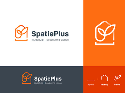 SpatiePlus | logo branding branding design care creative logo foundation growth house housing logo logo design plus protection space