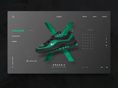Dark Sneaker Theme adobexd dark mode dark theme dark ui ecommerce landing nike nike air prototype shoes sneaker ui webdesign