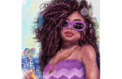 Beach Girl - Digital Illustration character design cintiq digital art drawing illustration illustrator photoshop photoshop art print