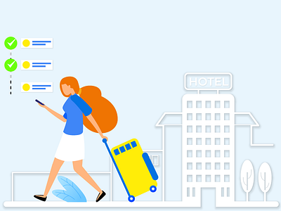 Send notification alerts accomodation adventure alerts backpacks booking creative design hotel hotelbooking illustrations messages notifications travel travelbag trip uidesign vectorart