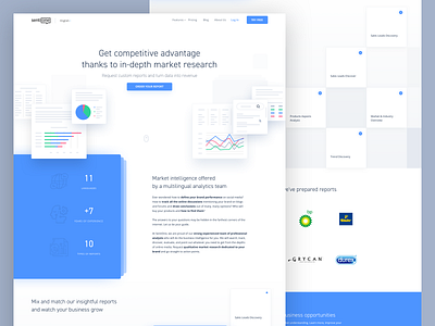 Reports blue charts data graph illustraion interaction interface landing page marketing pie reports research sketch table uiux web wordpress