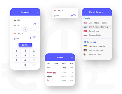 Manat Converter App app clean design converter design manat mobileapp ui uiux ux web webdesign