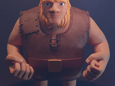 3D Mud Giant 3d 3d artist beard blender3d character characterdesign clash of clans clothes cute mud giant