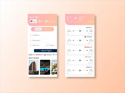 FlightApp UI Design app application application design flight flight app flight booking flight search flights fly mobile mobile app ui ui design ux