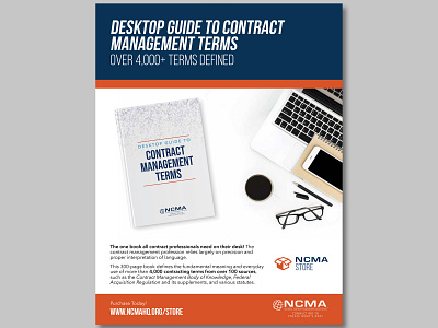 Desktop Guide to Contract Management Terms Ad ad advertisement book cover book design editorial ad editorial design magazine ad publishing