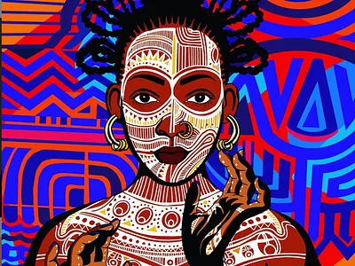 Belle de Bamako art artwork blue design drawing fashion illustration game graphic illustration portrait