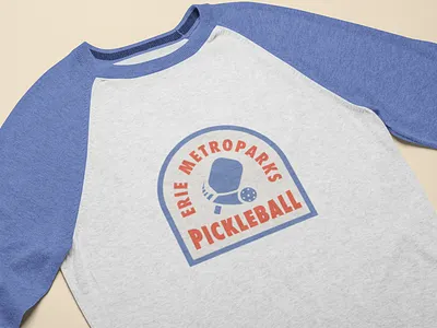 Pickleball Logo badge baseball shirt logo pickleball raglan retro sports tshirt vintage