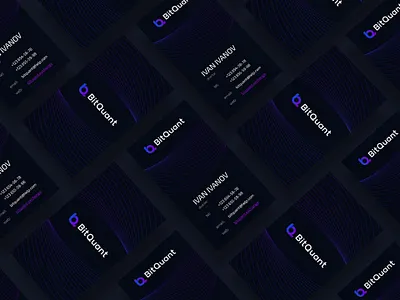 Business cards for Crypto Exchange "BitQuant" branding design flat illustration logo ui
