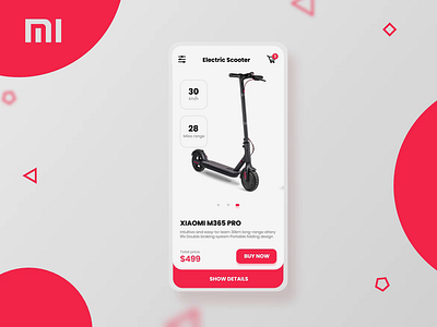 Xiaomi M365 App Concept (Free Adobe XD) Animation animation app application creative design download dribbble best shot freebie interface mobile mobile app red transition ui ux uxui web webdesign website xiaomi