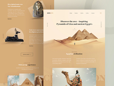 GOTOEGYPT - Minimal Landing Page clean concept creative design desert egypt interface landing design landing page minimal minimalist muzli simplicity travel travel agency travel landing page typography ui ui design ux webdesign