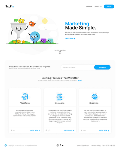 Promotional Landing Page app application branding illustration landing page logo texting vector