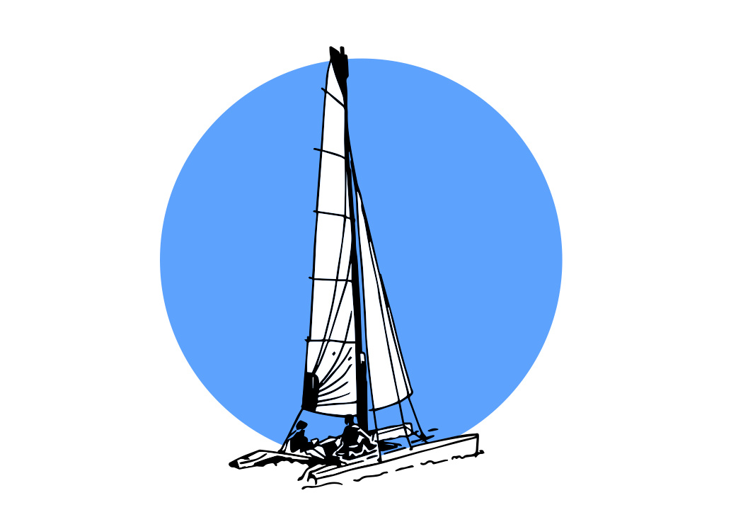 Example of HOBIE CAT BOAT. SAILING TIME
