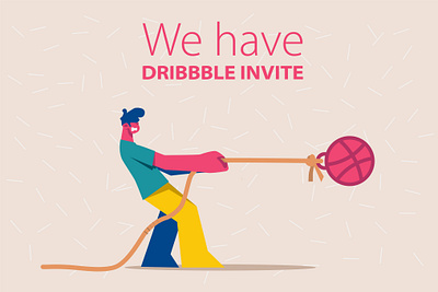 We got a invite 2d animation character design dribbble flat illustration invite logo man vector