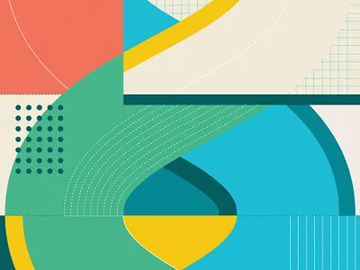 flow abstract art color geometric illustration midcentury modern texture