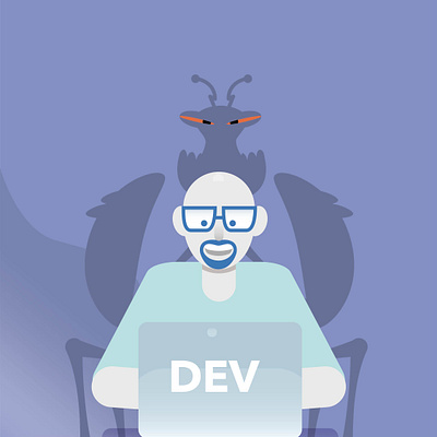 Happy Developer Day! 2d developer funny gift illustration vector