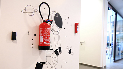 The astronaut astronaut extinguisher illustration planet space