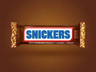 Thicker than a Snicker brand candy candy bar chocolate chocolate bar identity label packaging peanuts rebrand snickers
